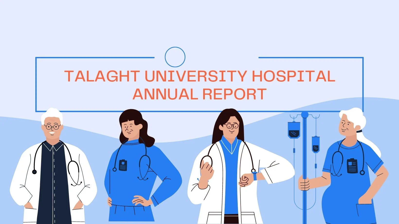 Light Blue and Orange Illustration Medical Facebook Cover