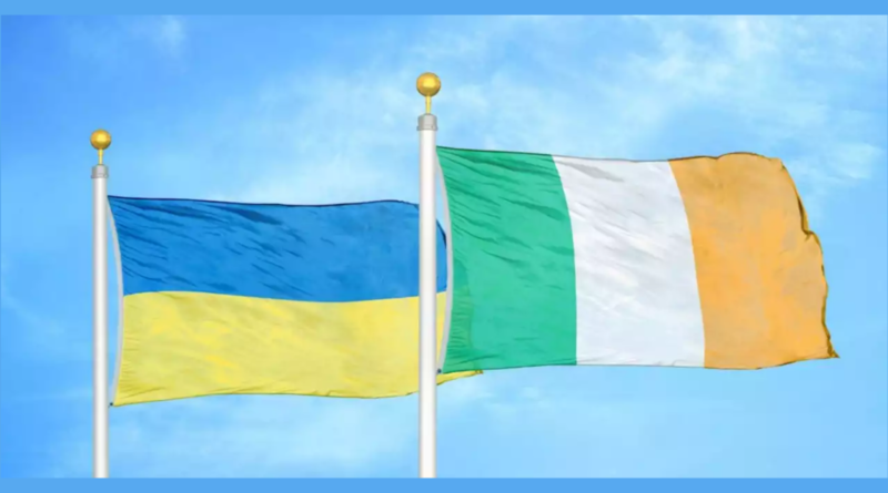 Ukrainian Ireland flags