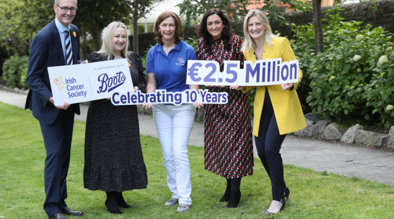 Boots Ireland and the Irish Cancer Society are celebrating 10 years together with €2.5 million raised.