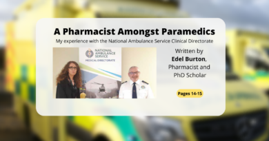 As part of her PhD studies Edel carried out a placement in the National Ambulance Service (NAS) Clinical Directorate, in Dooradoyle, Limerick from March to May 2022. Edel’s placement supervisor was Mr. David Willis, Clinical Information Manager with NAS.