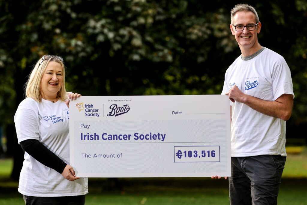 Boots customers and colleagues have raised over €100,000 for the Irish Cancer Society Night Nurse service through the 2022 Boots Night Walk. The annual sponsored 5km walk saw participants and Boots colleagues raise €103,516 through fundraising and donations. The Irish Cancer Society Night Nurses provide in-home care through the night, for cancer patients requiring end-of-life care, whilst also providing rest and respite for the patient’s families. 