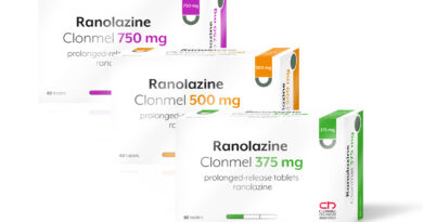 Clonmel Healthcare is delighted to announce the launch of Ranolazine Clonmel 375mg, 500mg and 750mg prolonged-release tablets.
