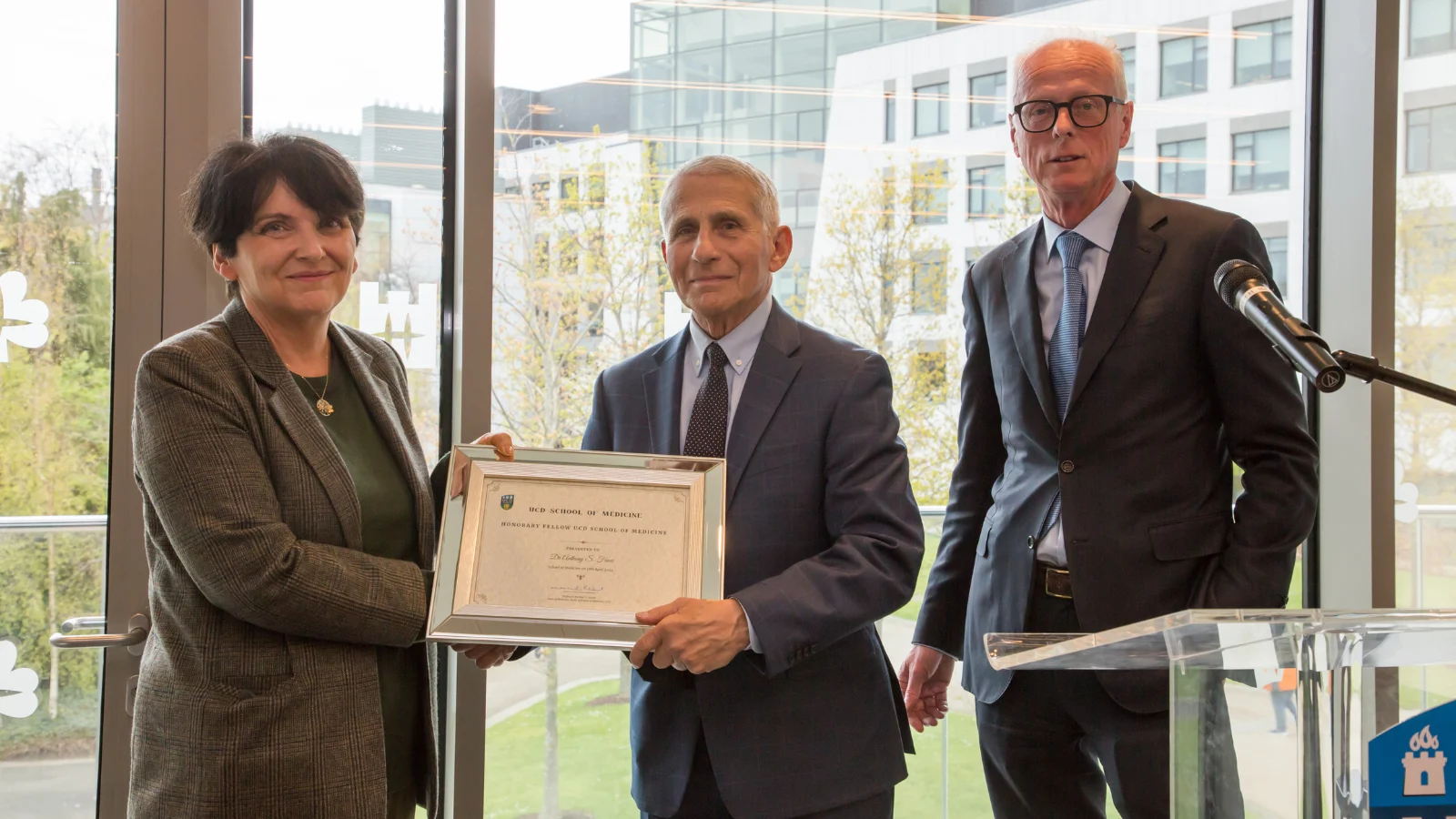 Dr Anthony Fauci awarded an Honorary Fellowship by UCD School of Medicine for his extraordinary contribution to the field of medicine