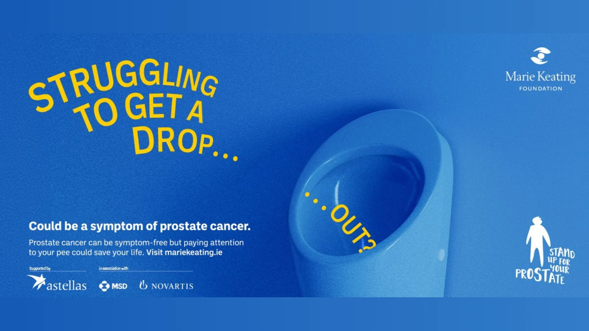 New Campaign from Marie Keating Foundation urges people to ‘Pay Attention to their Pee’ for Prostate Cancer Awareness Month